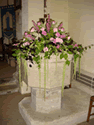 church alter flower arrangement
